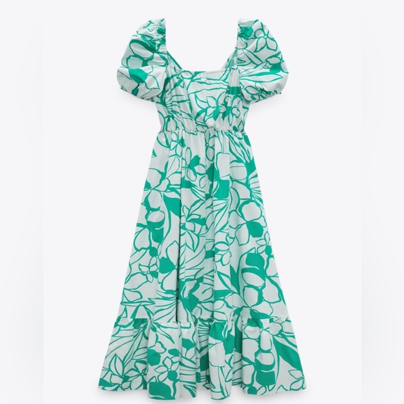 Zara Printed Poplin Dress. Small - Picture 4 of 9